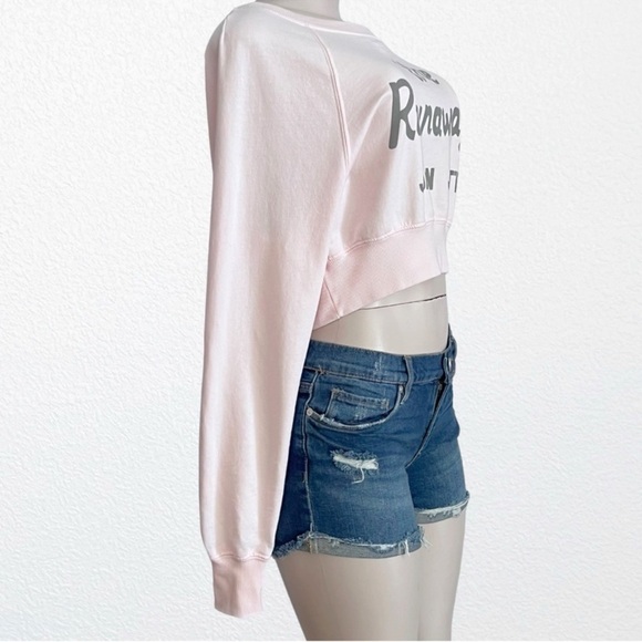 Recycled Karma The Runaways Joan Jett Cropped Sweatshirt SZ XS Petal - Picture 10 of 12